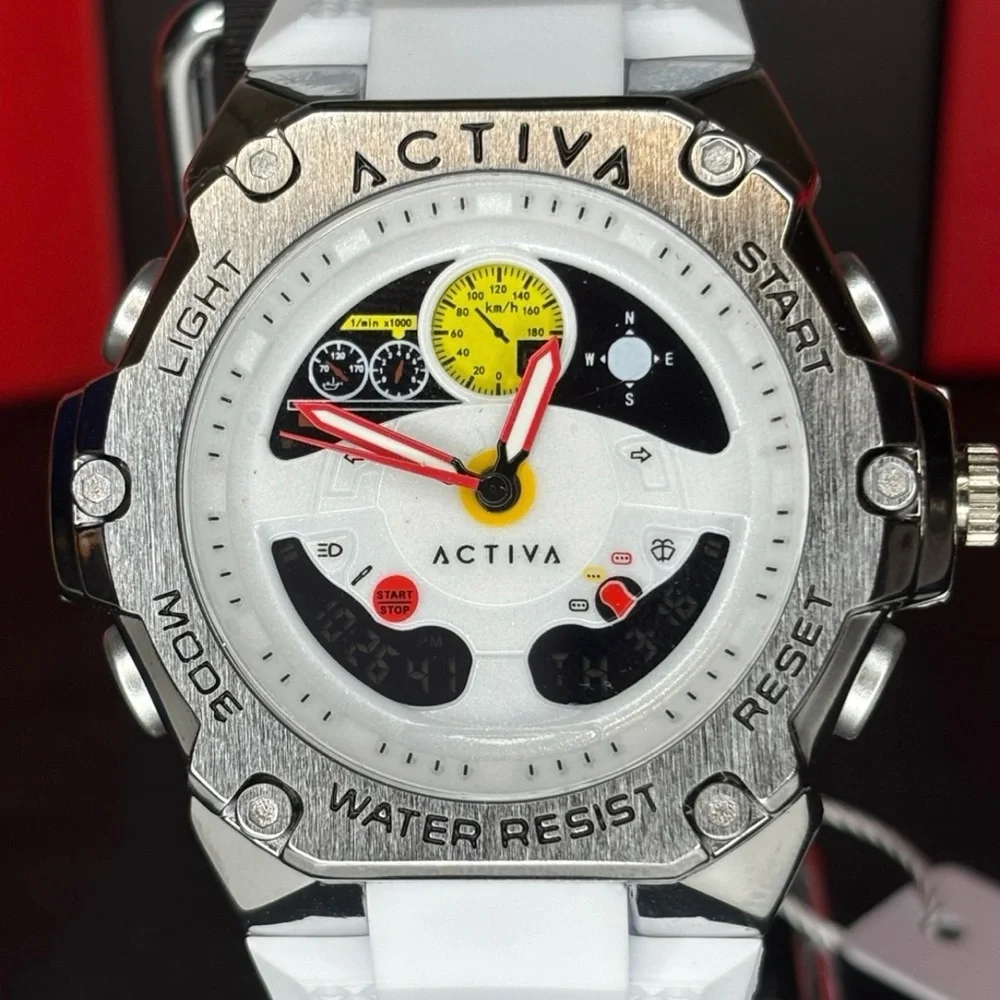 Activa X Invicta Digital Men's Watch - 55mm, White (ACW8092-004)